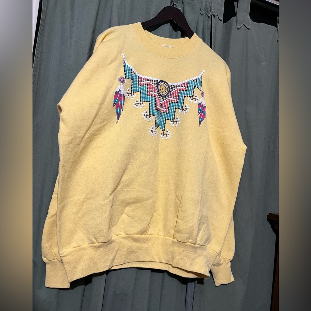Vintage yellow western Aztec sweatshirt